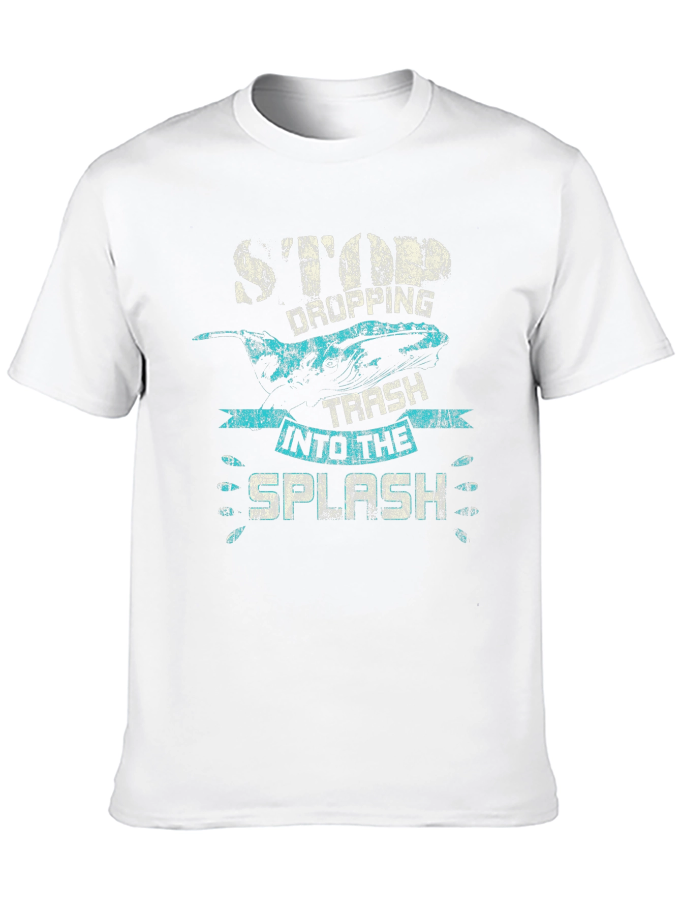 Stop Dropping Trash T-Shirt - Whale Graphic Tee