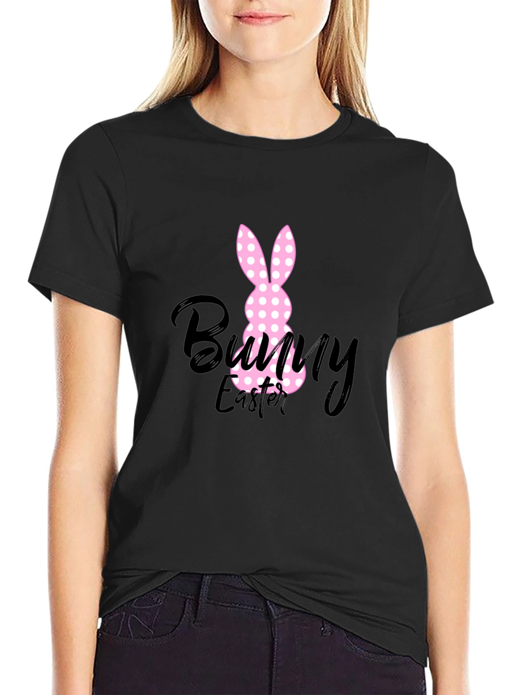 Bunny Easter Black T-Shirt