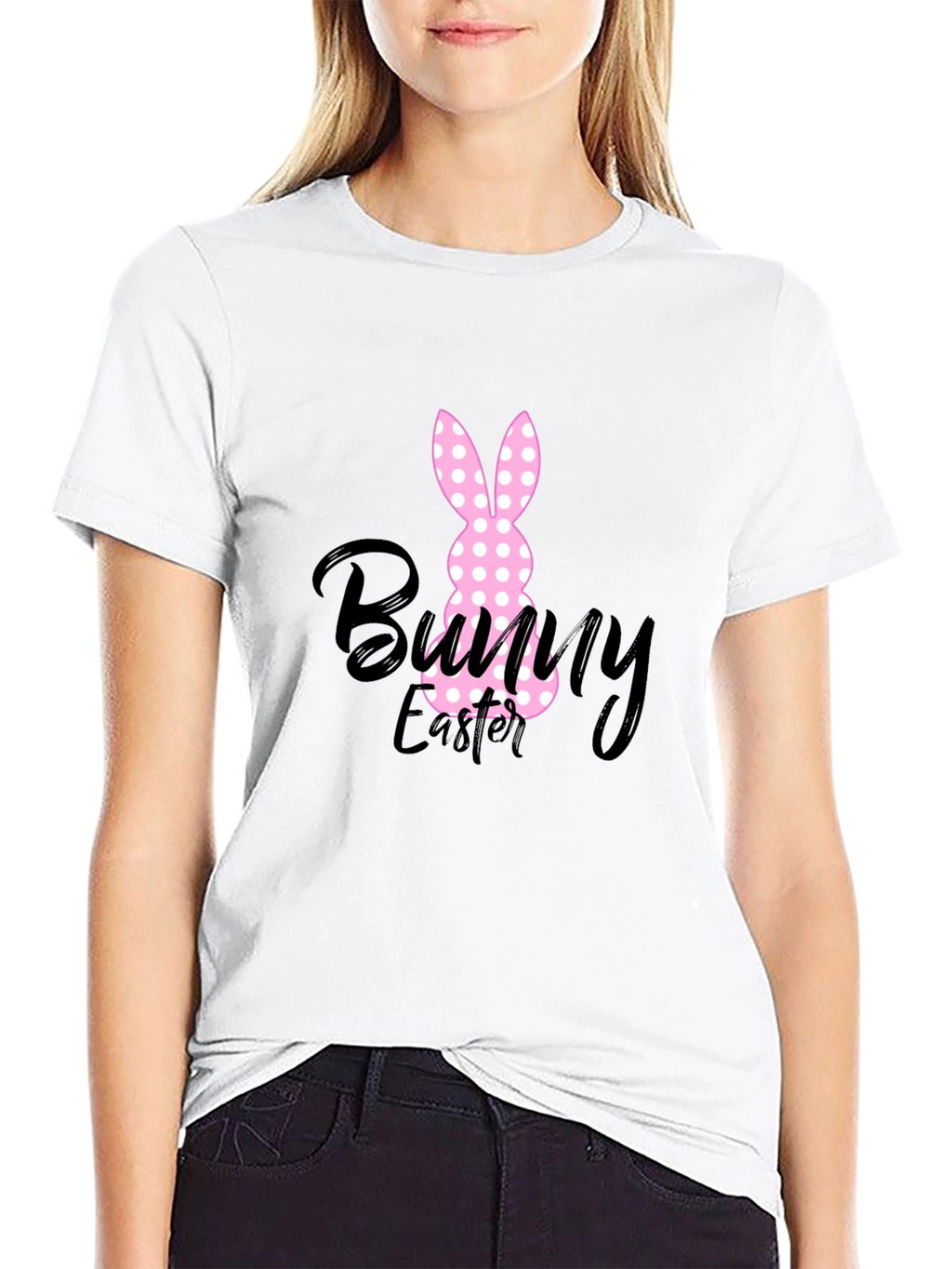 Bunny Easter Black T-Shirt
