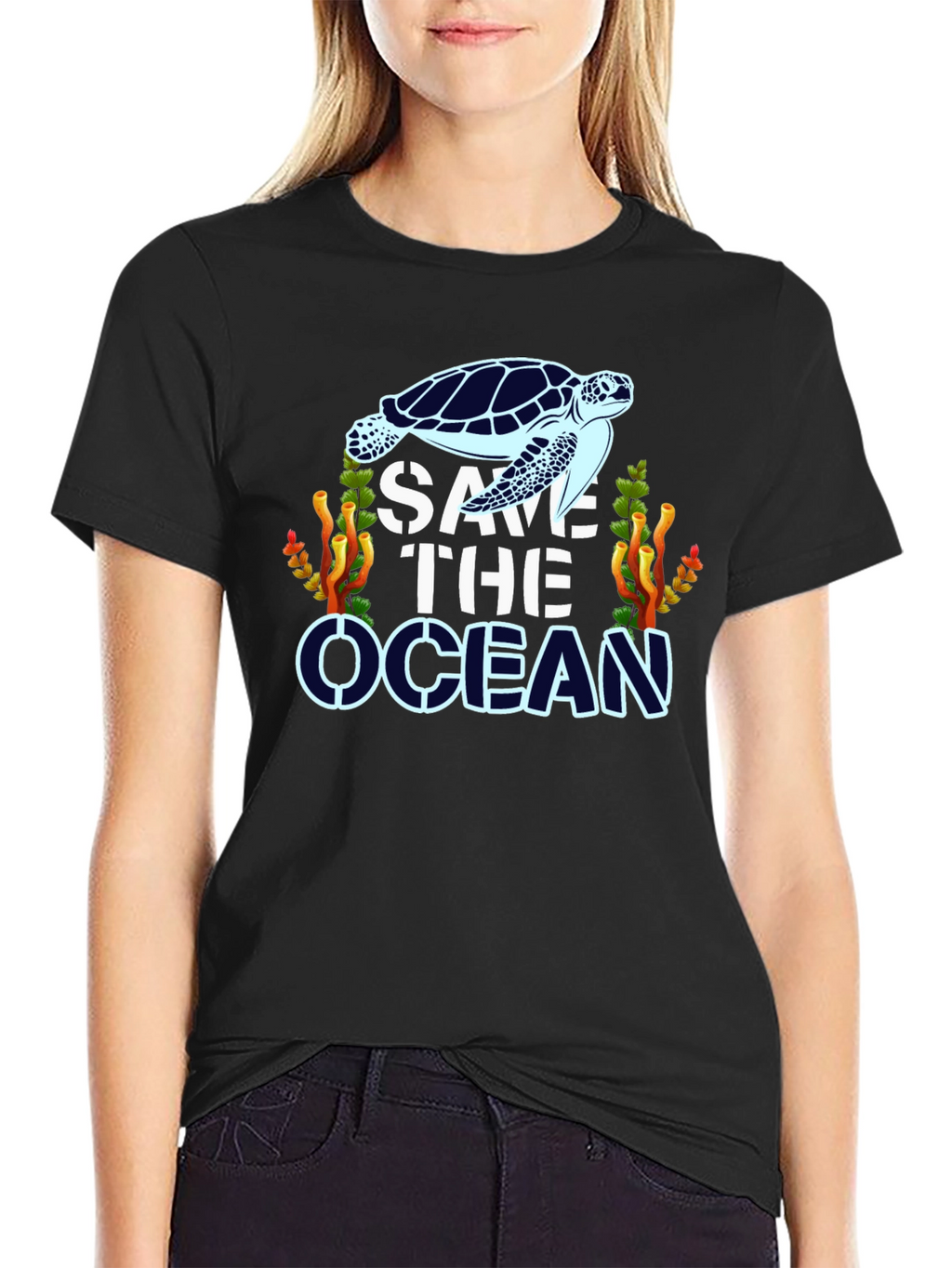 Save The Ocean Turtle Graphic T-Shirt