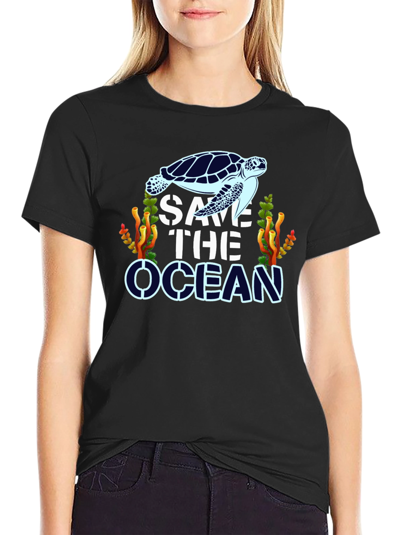 Save The Ocean Turtle Graphic T-Shirt