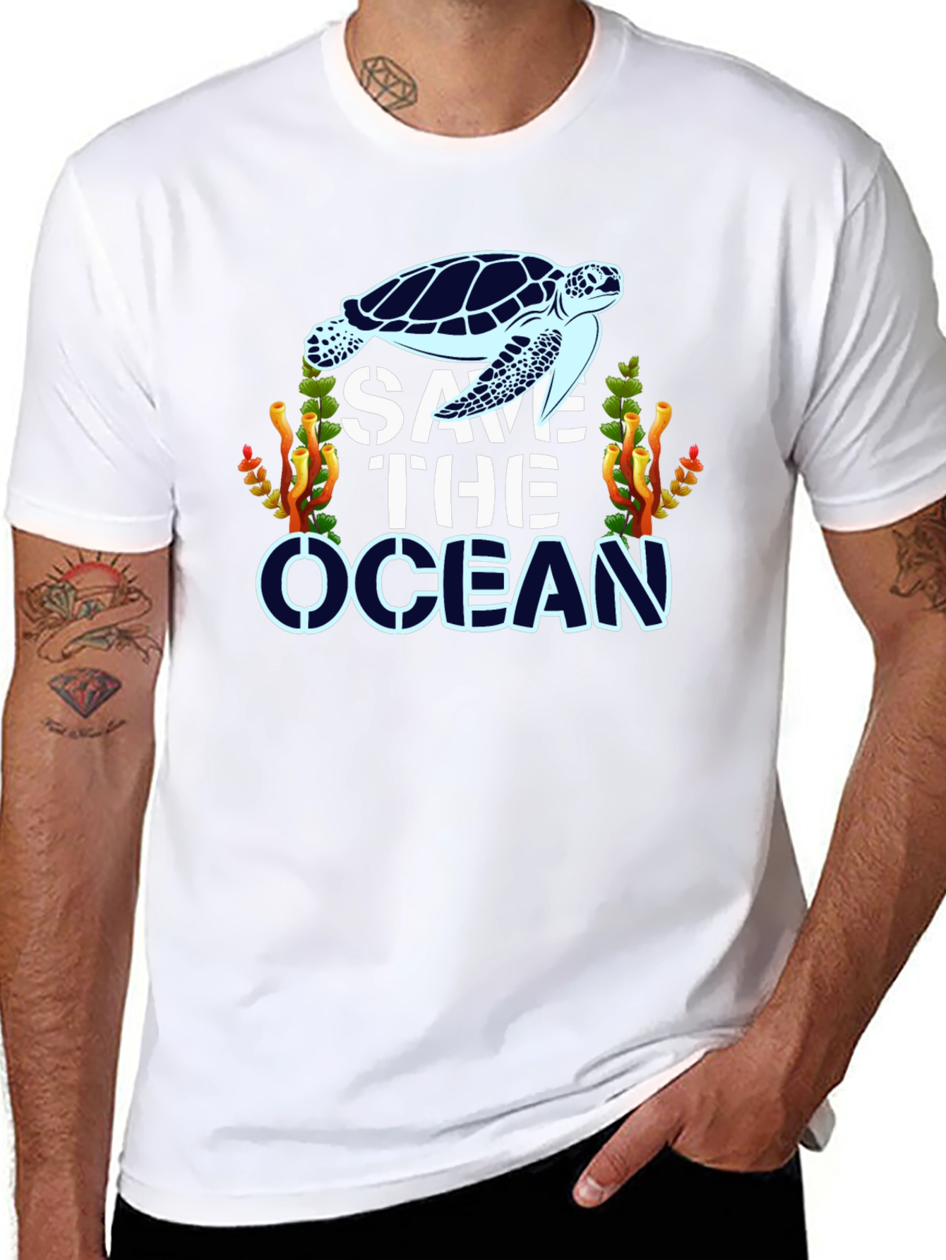 Save The Ocean Turtle Graphic T-Shirt