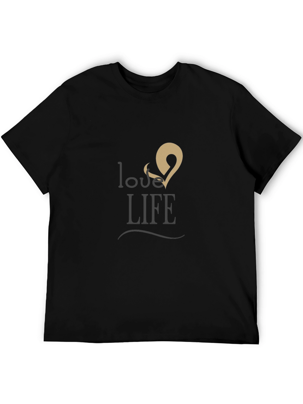 Love & Life Graphic Print Black T-Shirt