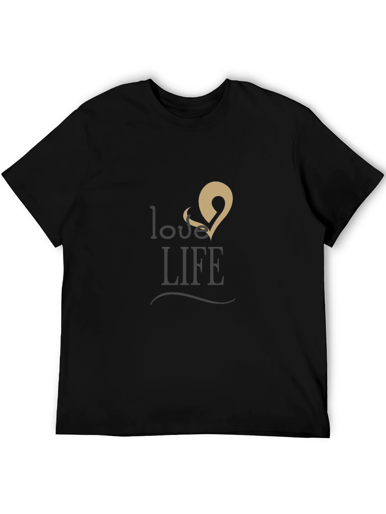Love & Life Graphic Print Black T-Shirt