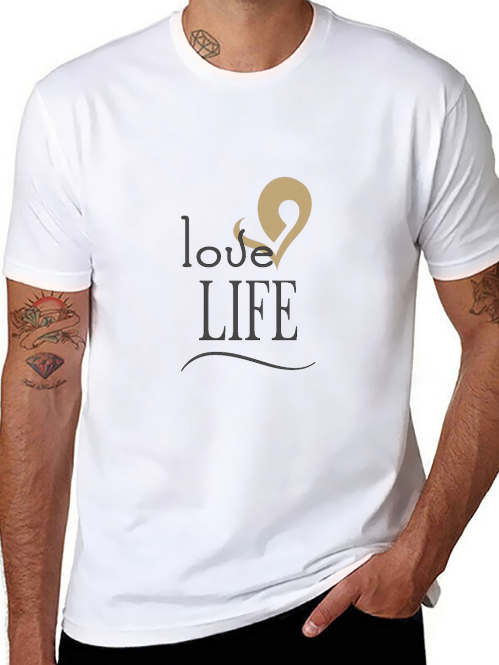 Love & Life Graphic Print Black T-Shirt
