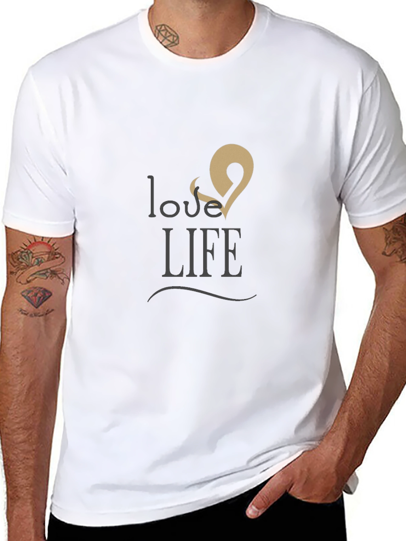 Love & Life Graphic Print Black T-Shirt
