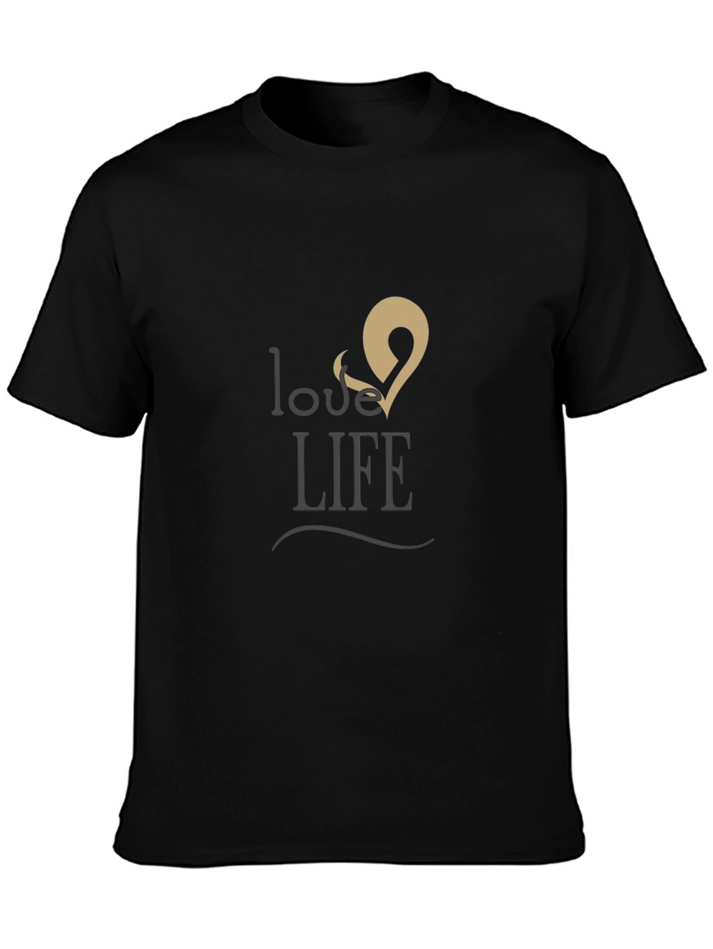 Love & Life Graphic Print Black T-Shirt