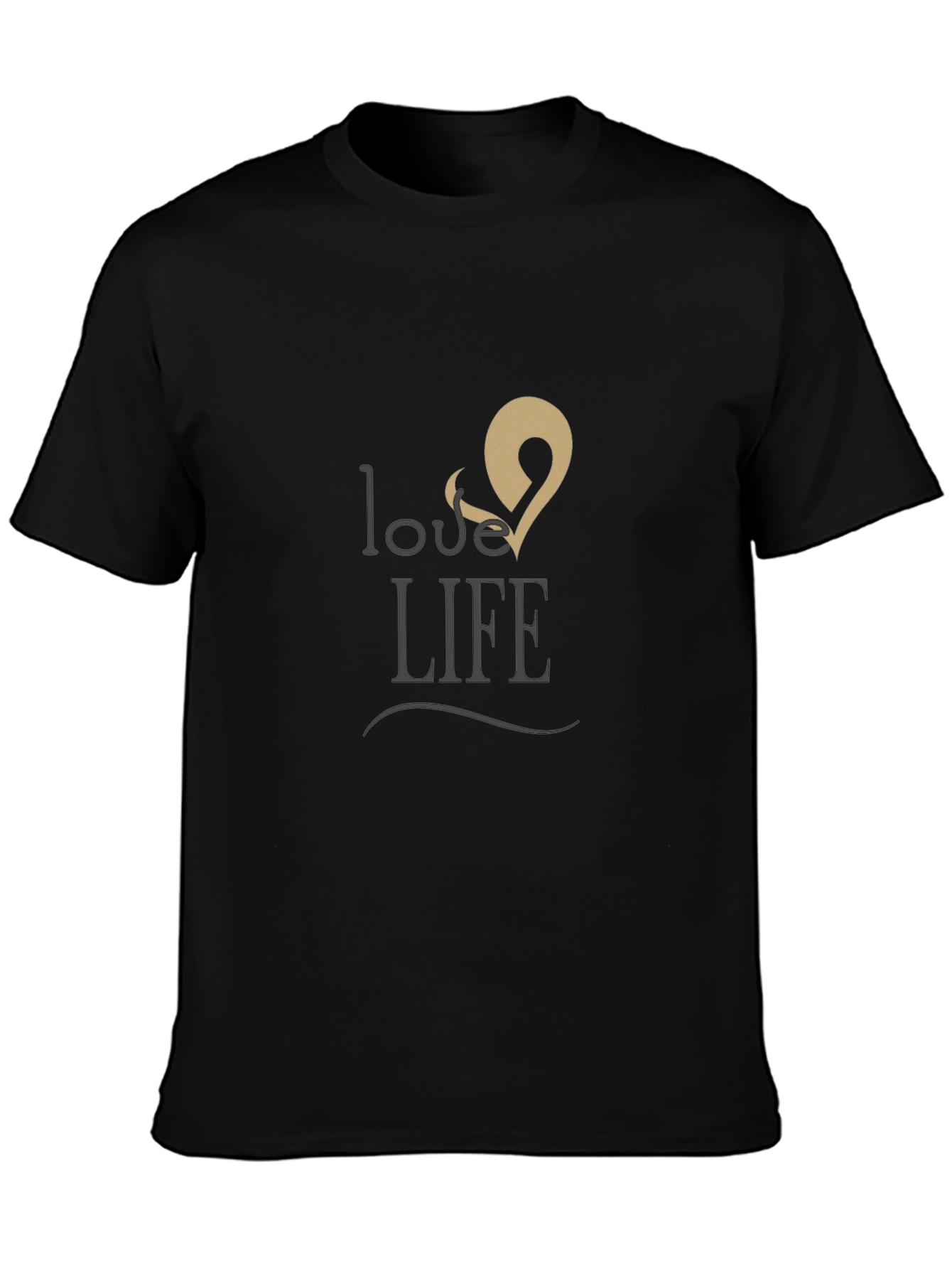 Love & Life Graphic Print Black T-Shirt