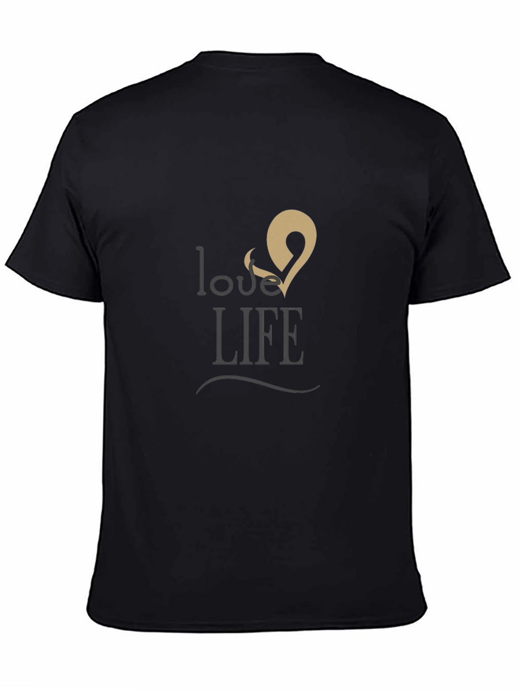 Love & Life Graphic Print Black T-Shirt