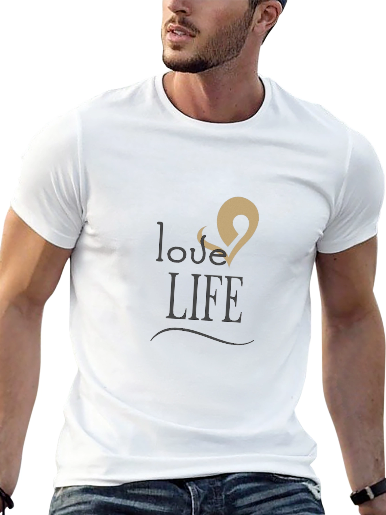Love & Life Graphic Print Black T-Shirt