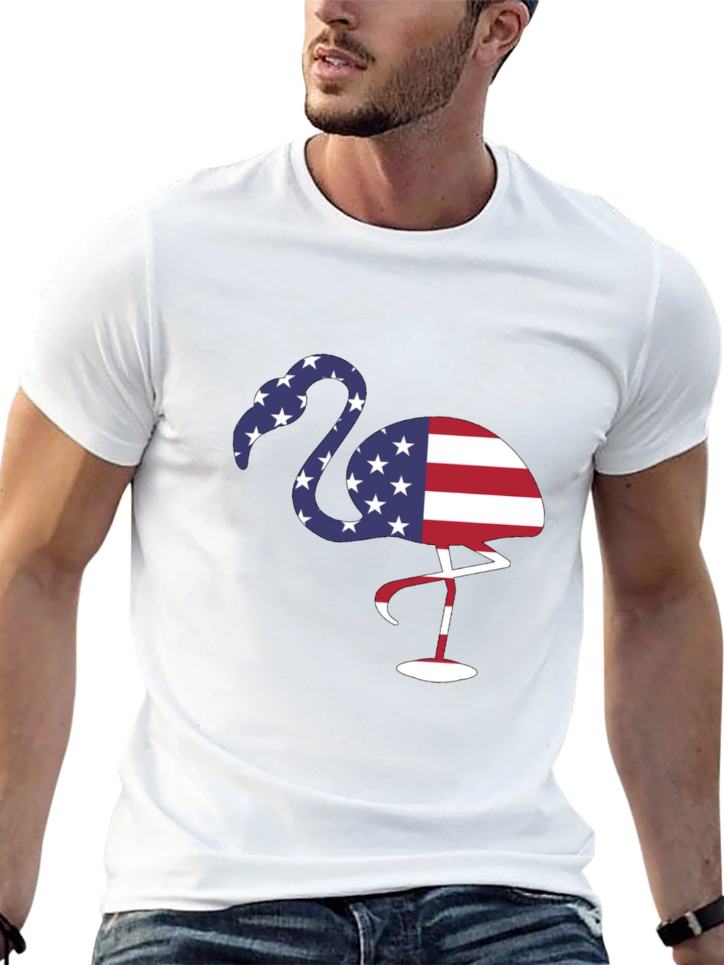 Patriotic Flamingo Graphic Tee