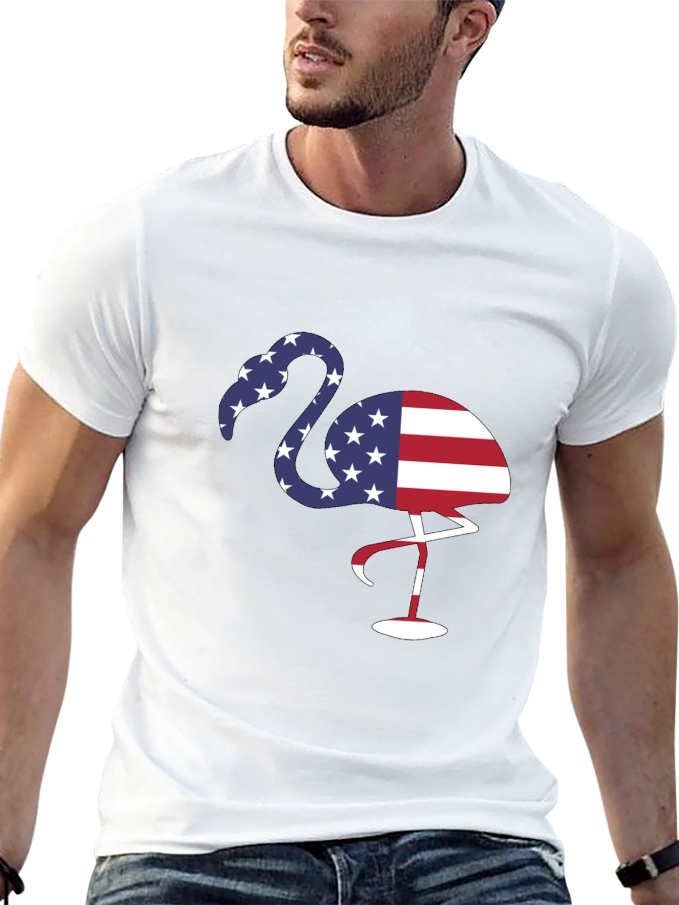 Patriotic Flamingo Graphic Tee