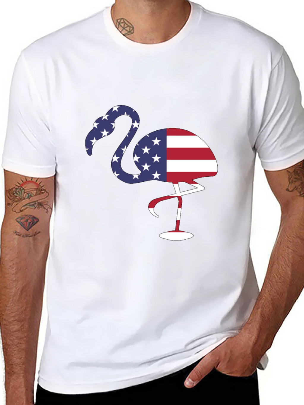 Patriotic Flamingo Graphic Tee