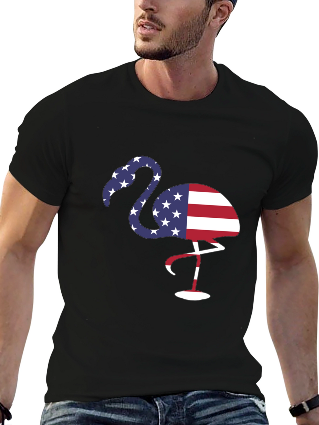 Patriotic Flamingo Graphic Tee