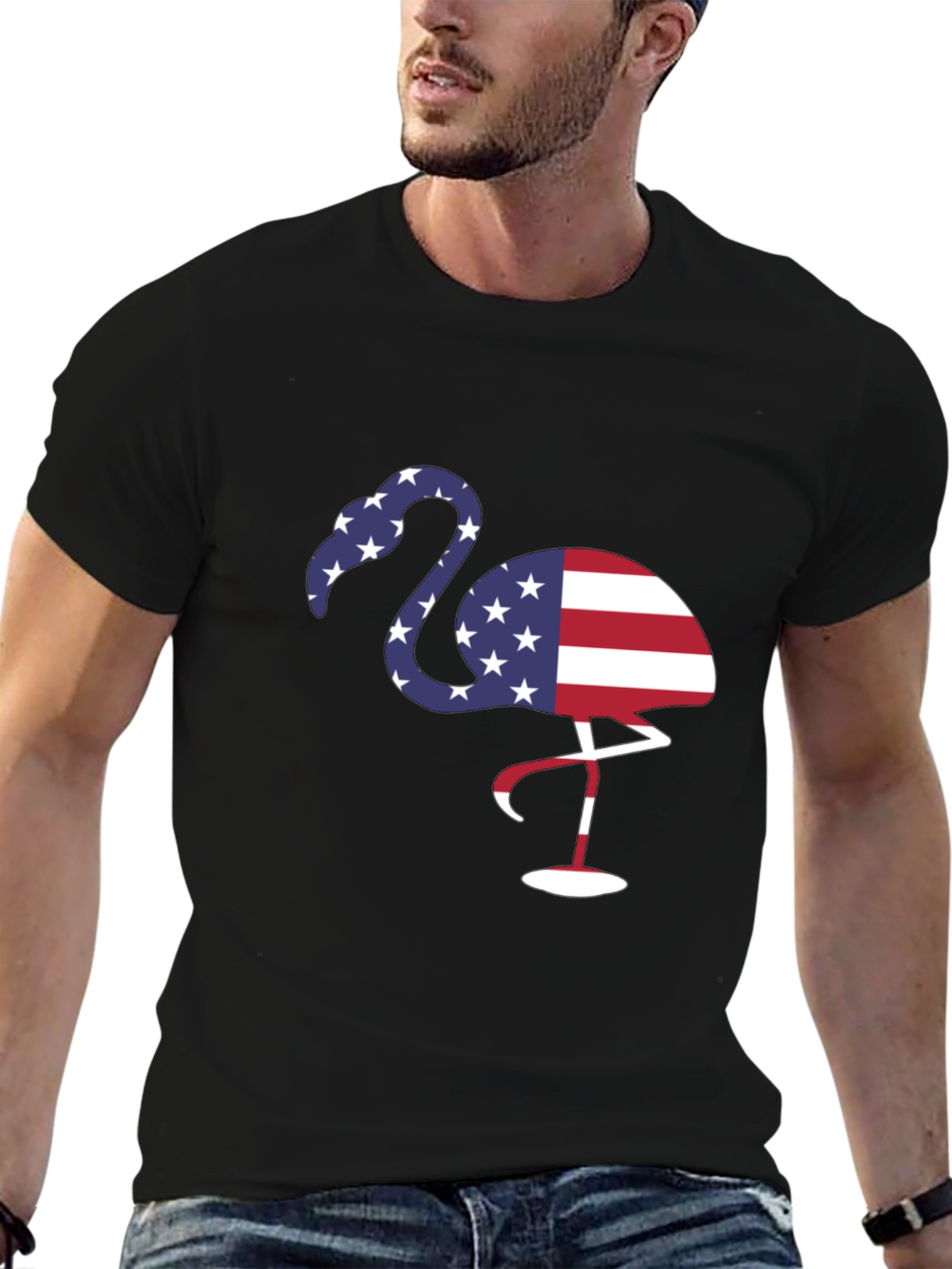 Patriotic Flamingo Graphic Tee