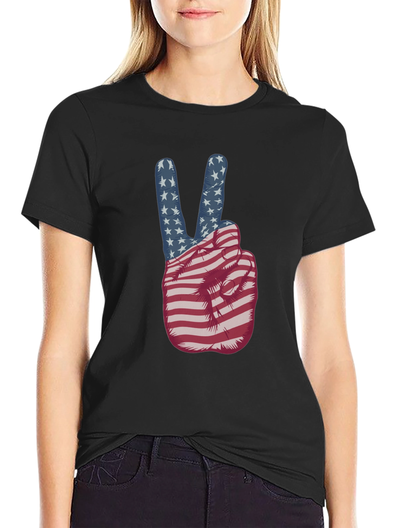 American Flag Peace Sign T-Shirt