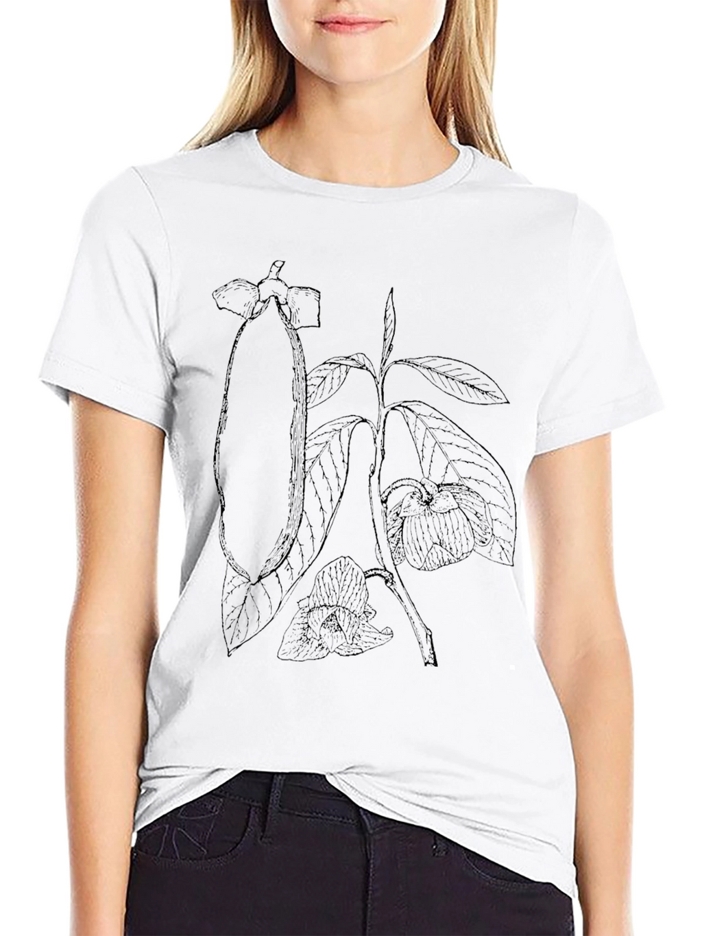 Black Botanical Graphic Tee