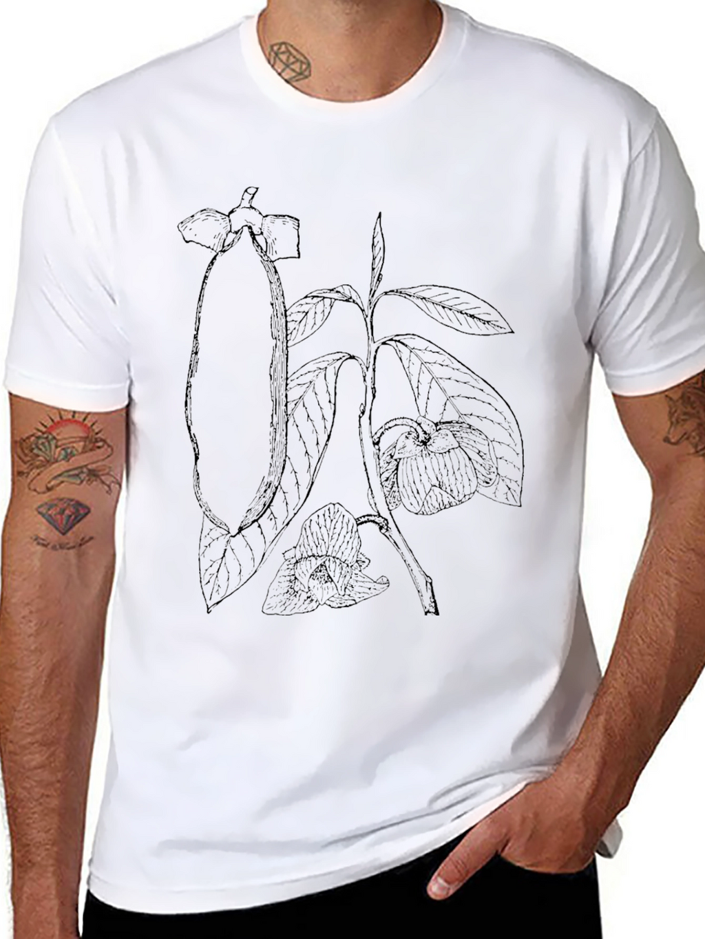 Black Botanical Graphic Tee