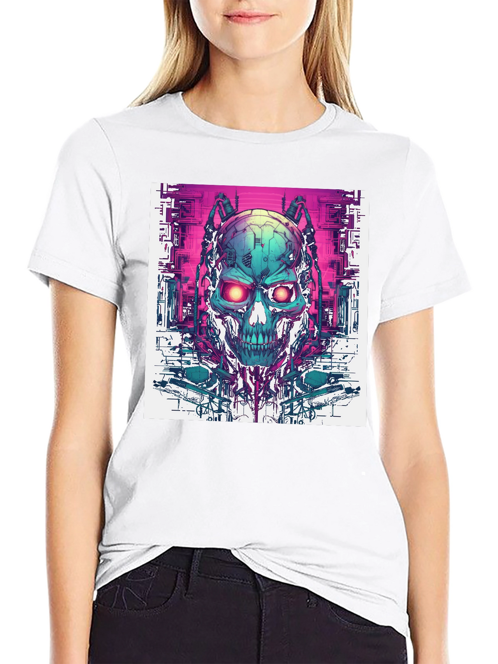 Cyber Skull T-Shirt - Futuristic Design