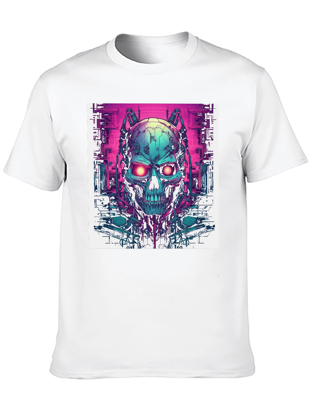 Cyber Skull T-Shirt - Futuristic Design