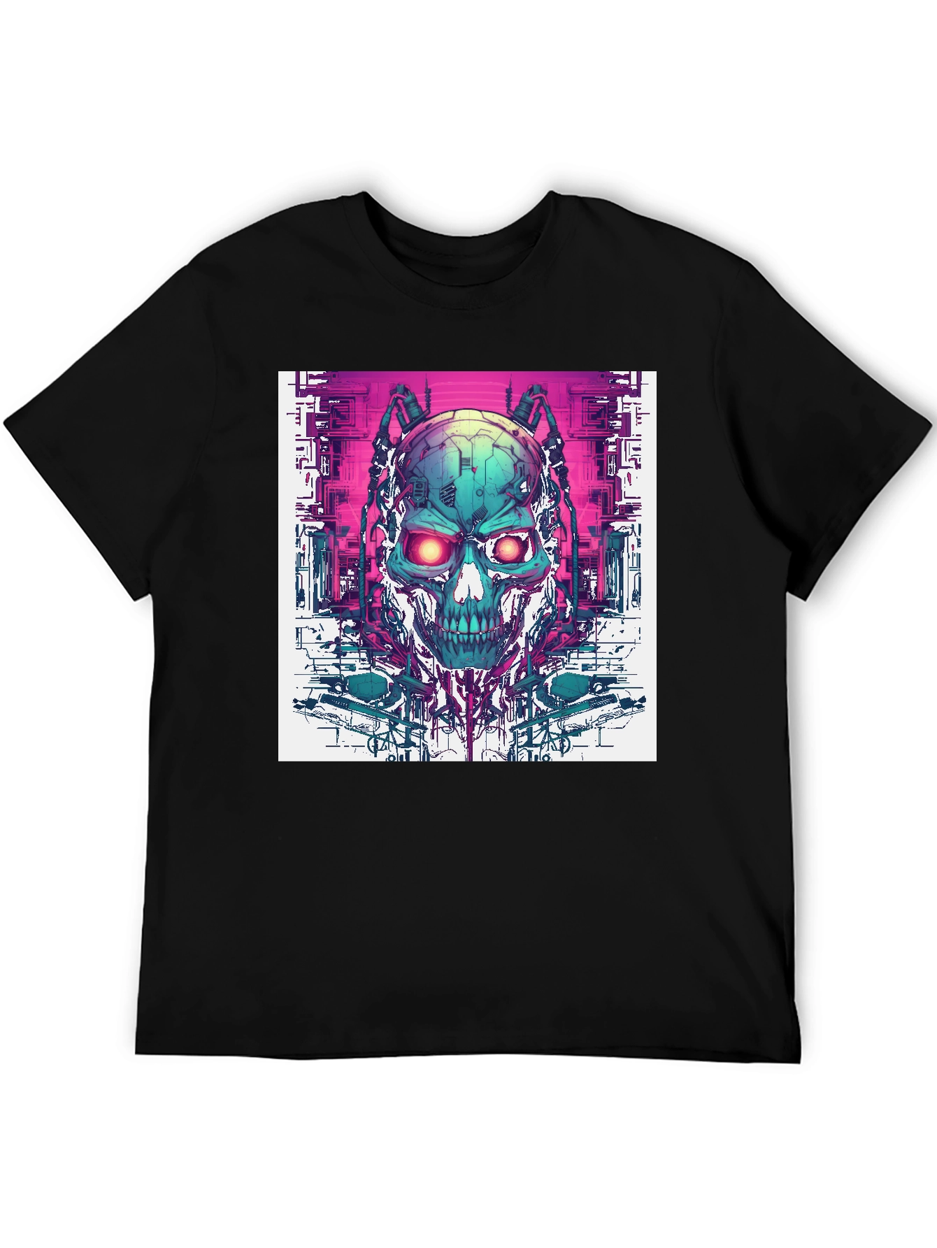 Cyber Skull T-Shirt - Futuristic Design