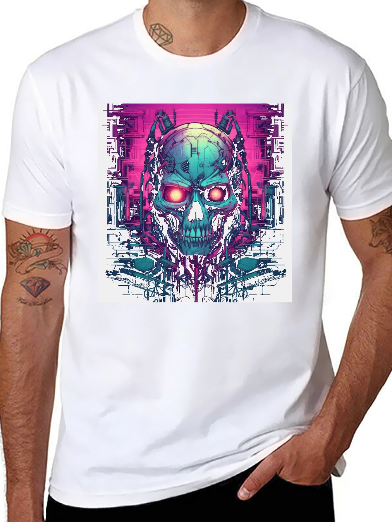 Cyber Skull T-Shirt - Futuristic Design