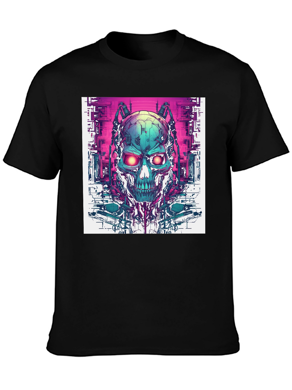 Cyber Skull T-Shirt - Futuristic Design