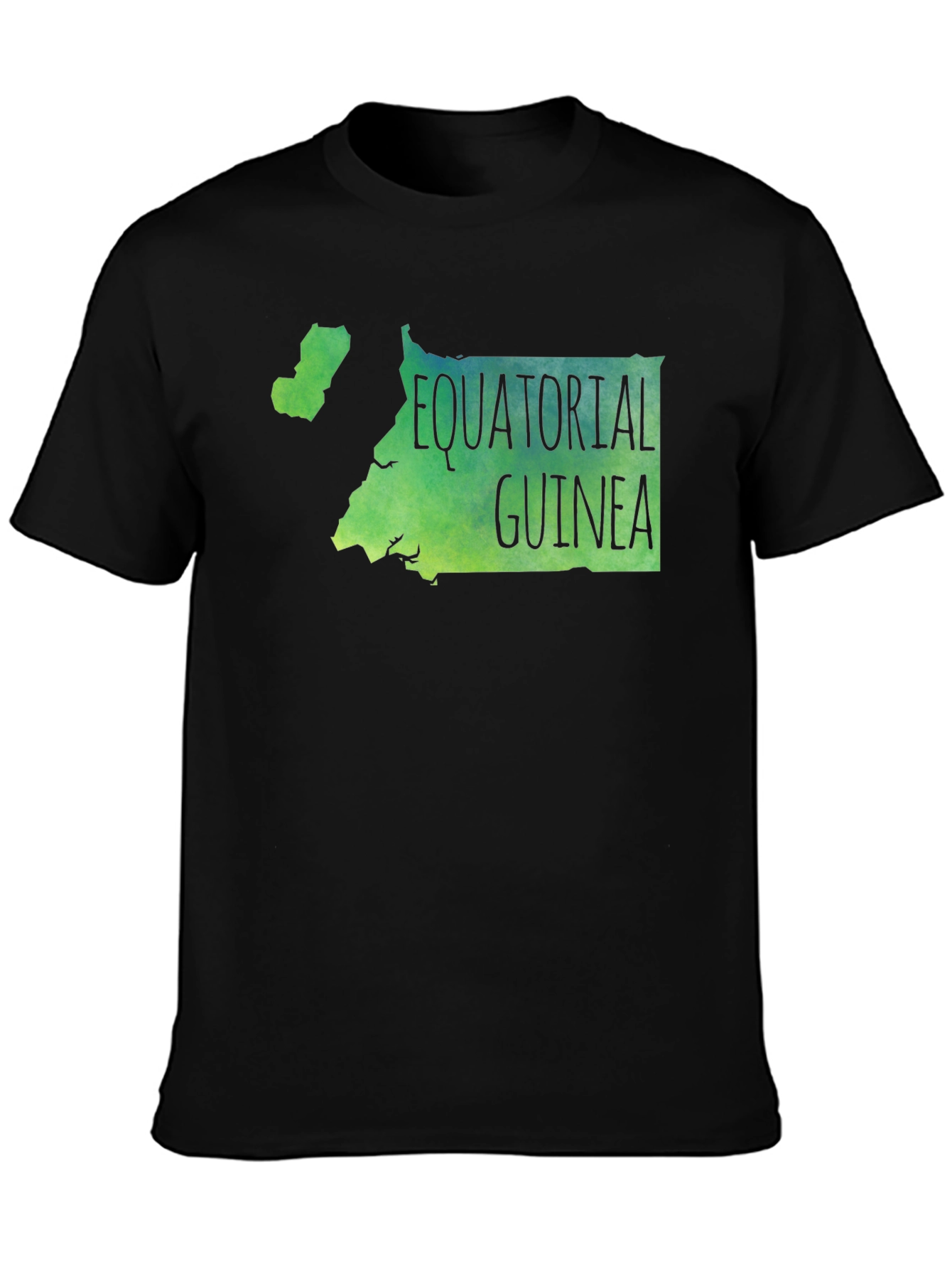 Equatorial Guinea Map T-Shirt - Black