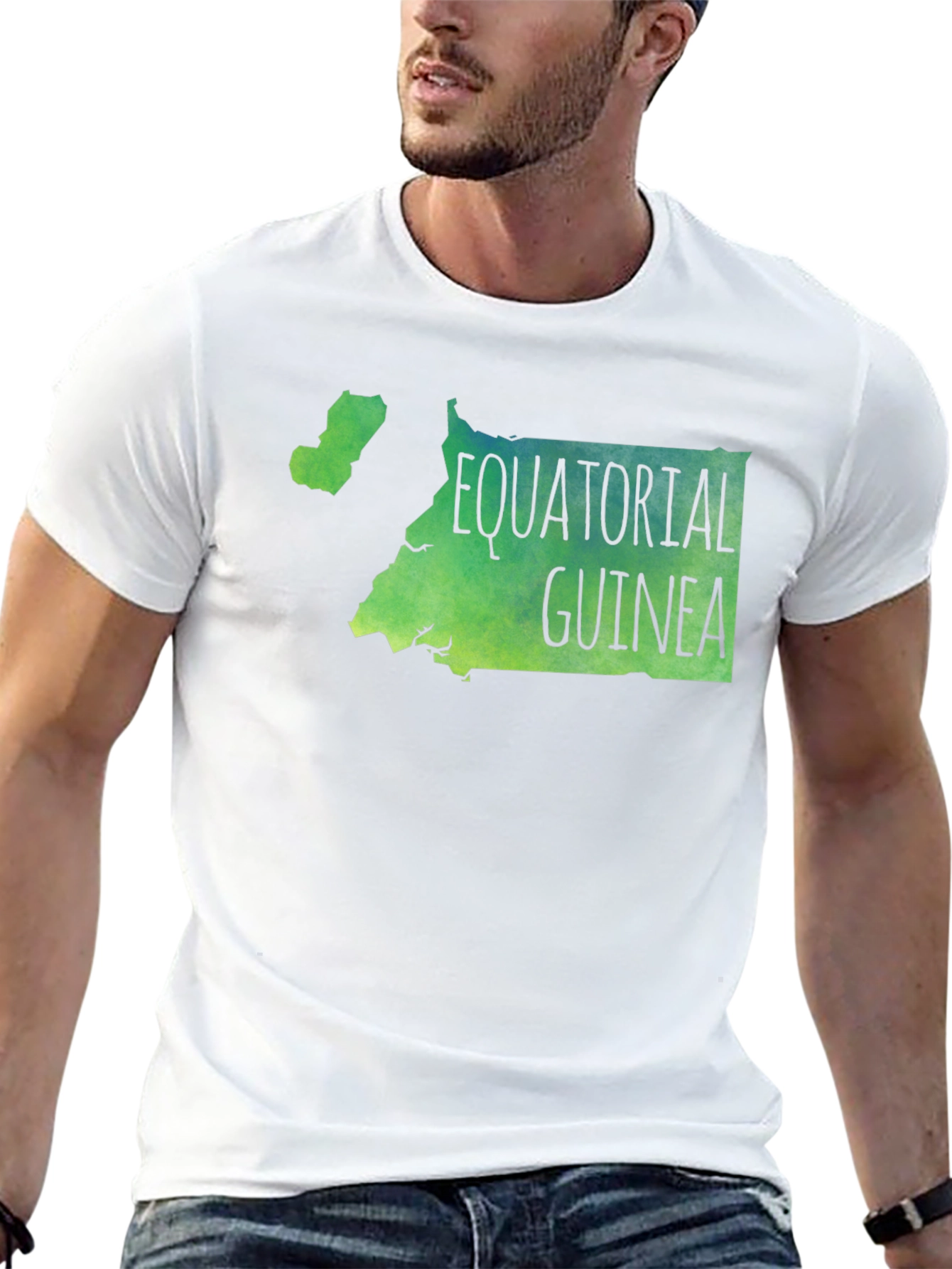 Equatorial Guinea Map T-Shirt - Black