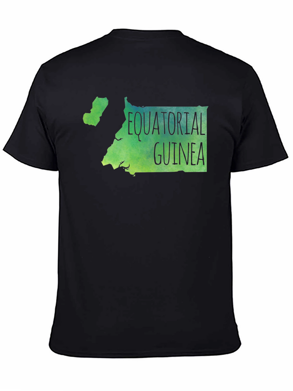 Equatorial Guinea Map T-Shirt - Black