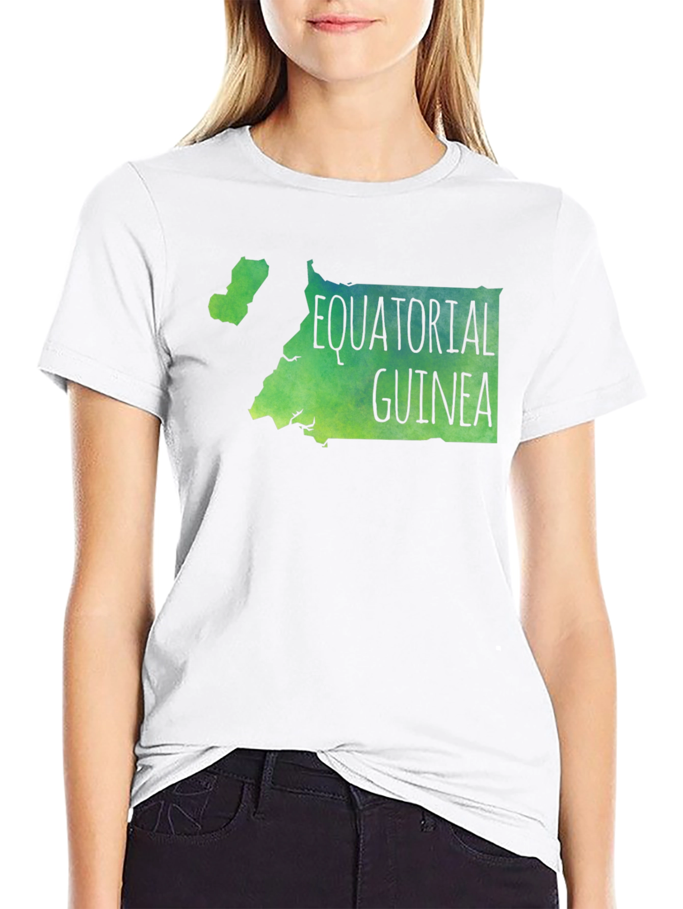 Equatorial Guinea Map T-Shirt - Black