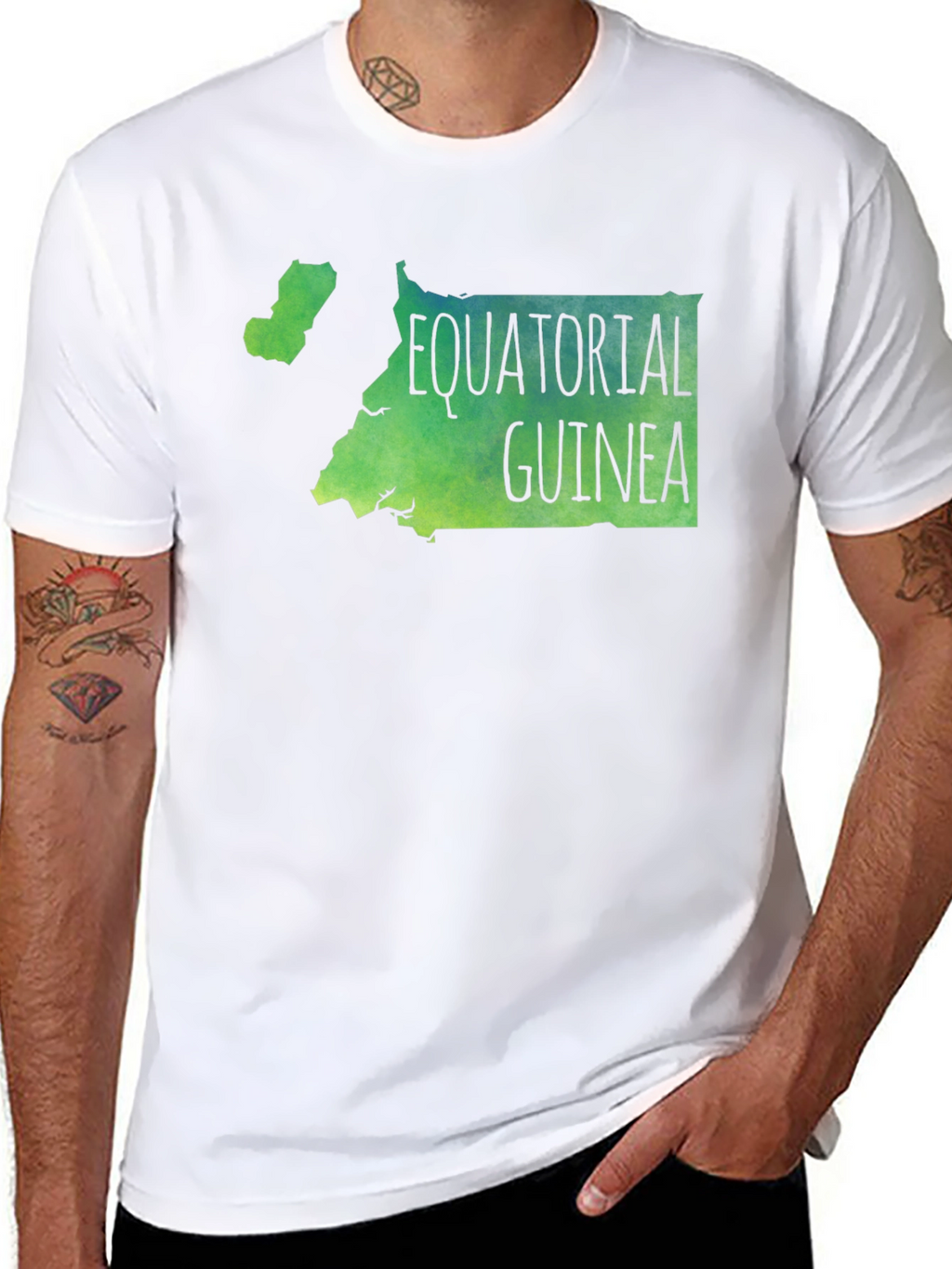 Equatorial Guinea Map T-Shirt - Black