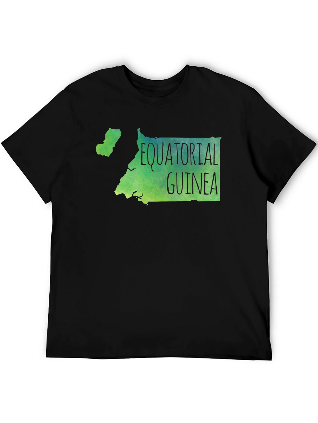 Equatorial Guinea Map T-Shirt - Black