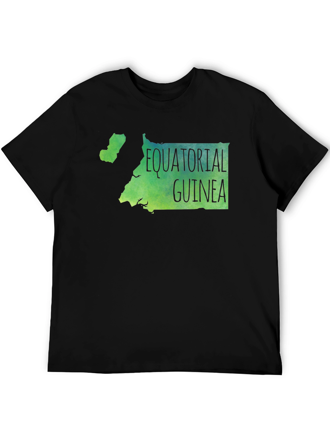 Equatorial Guinea Map T-Shirt - Black