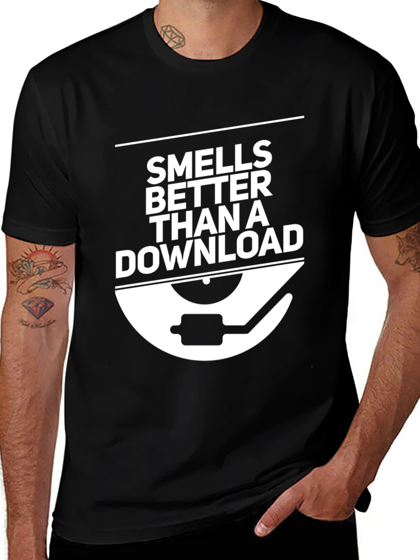 Smells Better Than a Download - Black Graphic Tee
