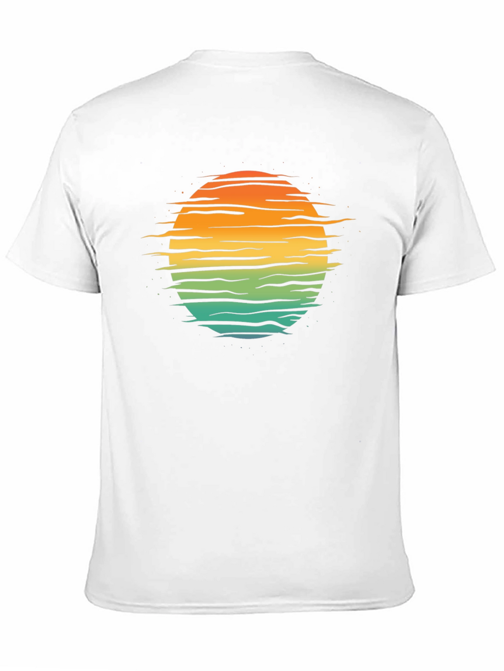 Retro Sunset Horizon T-Shirt - Black