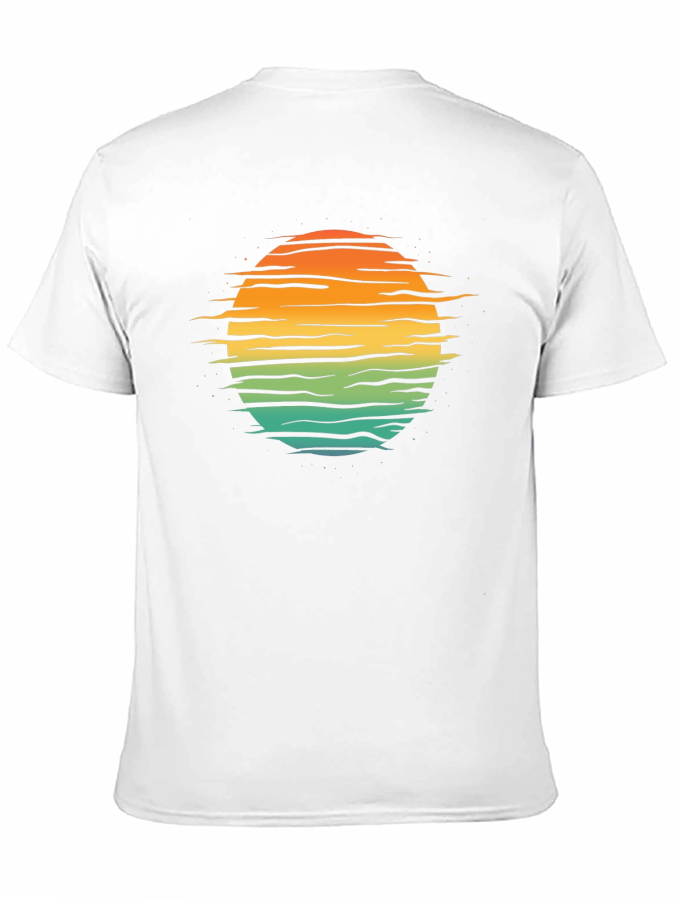 Retro Sunset Horizon T-Shirt - Black