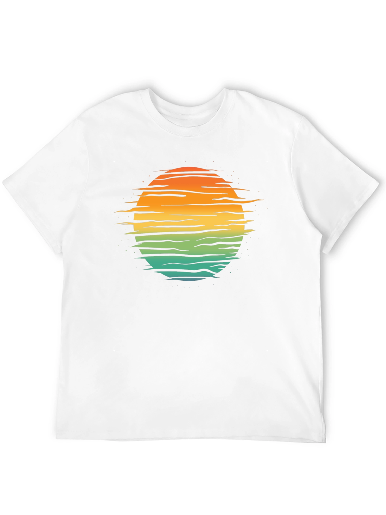 Retro Sunset Horizon T-Shirt - Black