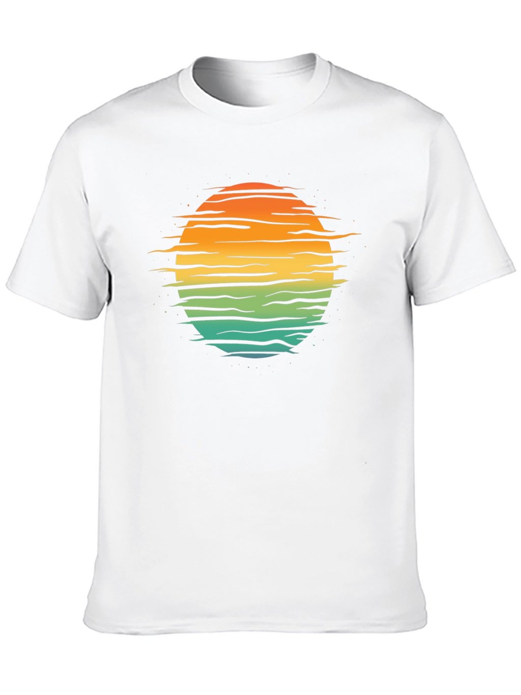 Retro Sunset Horizon T-Shirt - Black