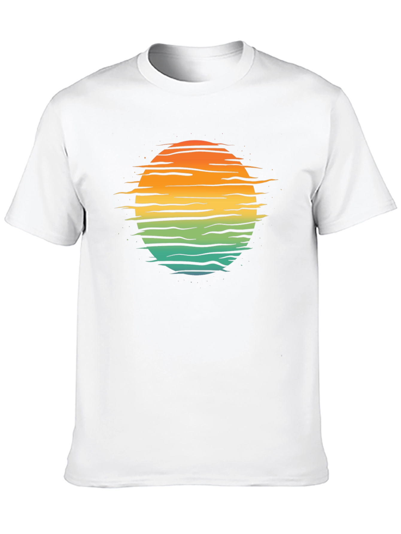 Retro Sunset Horizon T-Shirt - Black