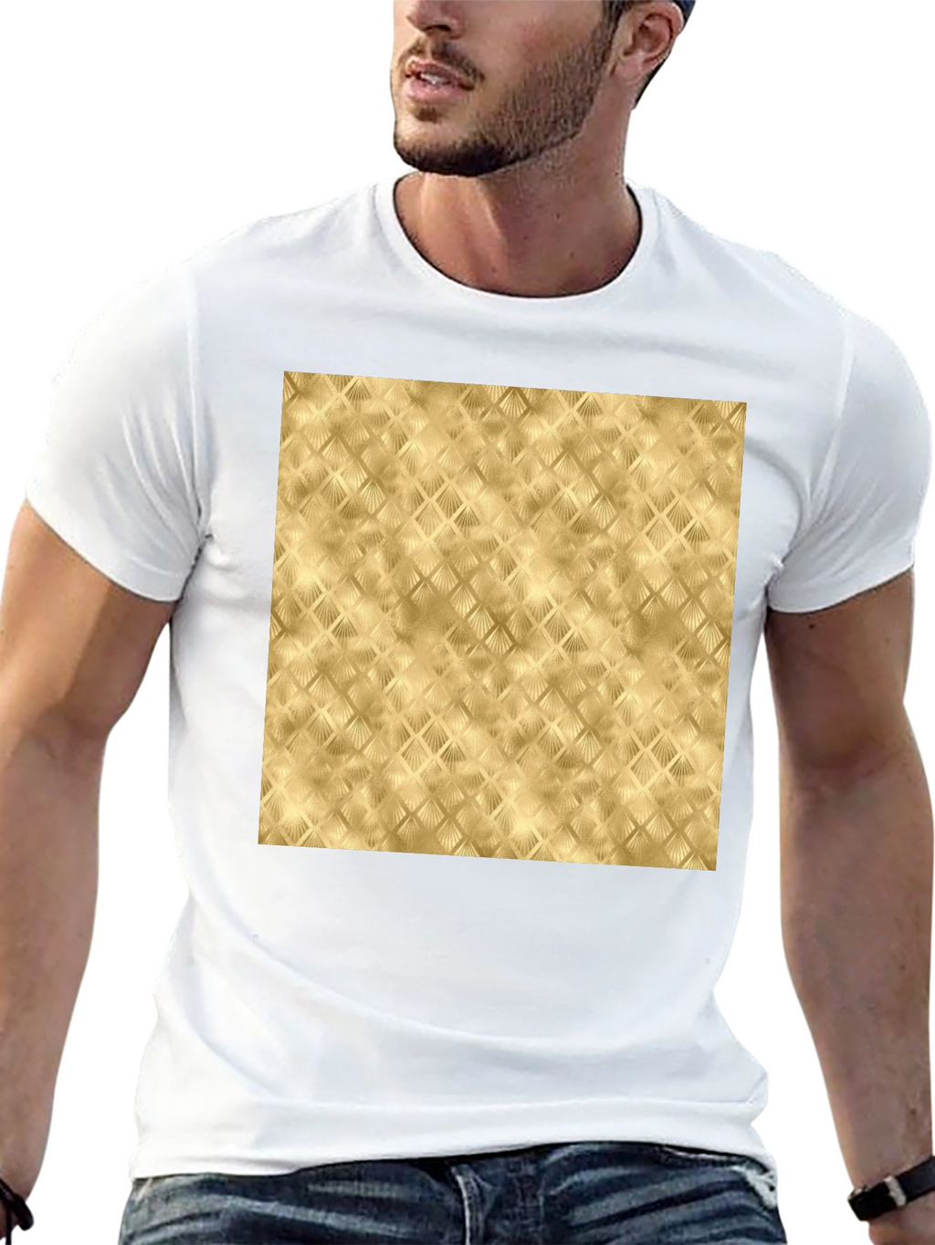 Stylish Gold Pattern Tee