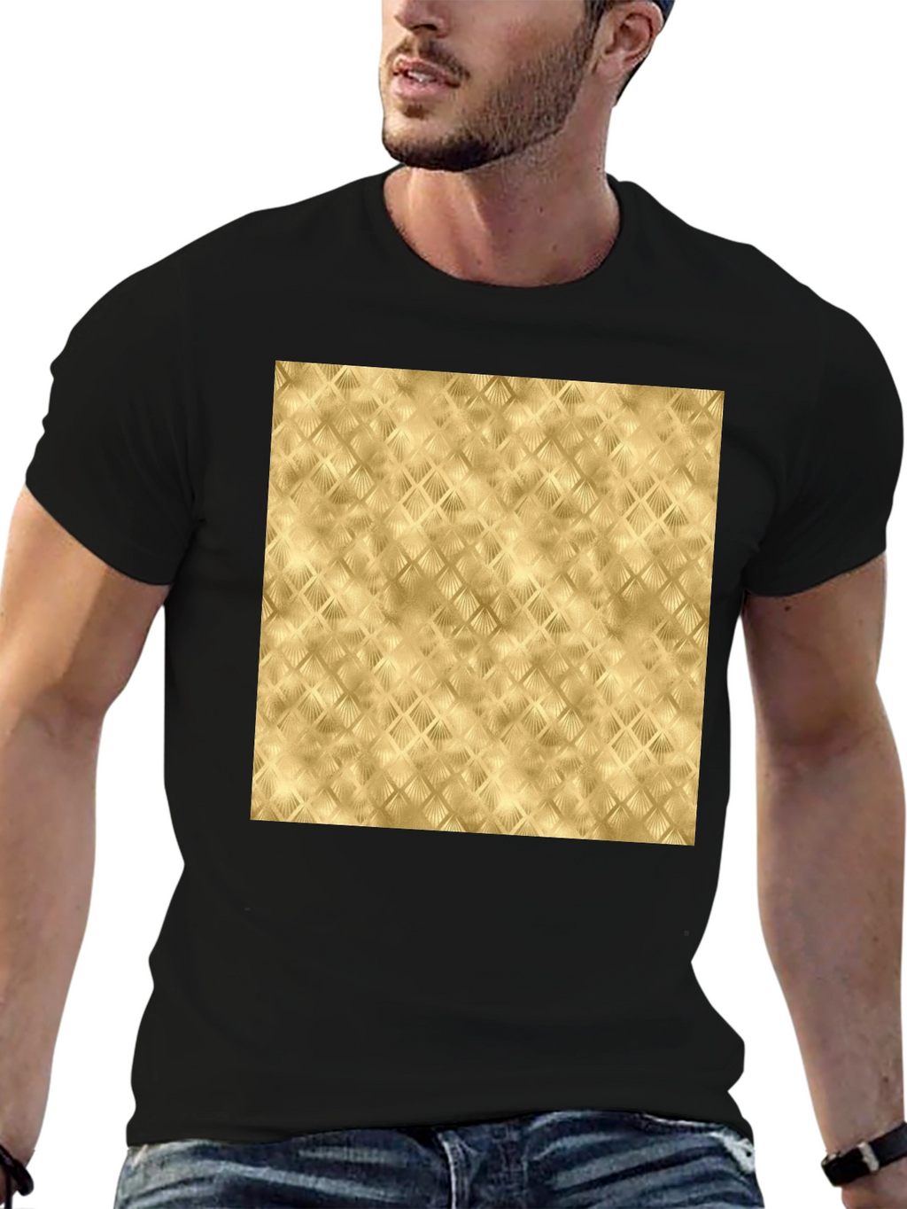 Stylish Gold Pattern Tee