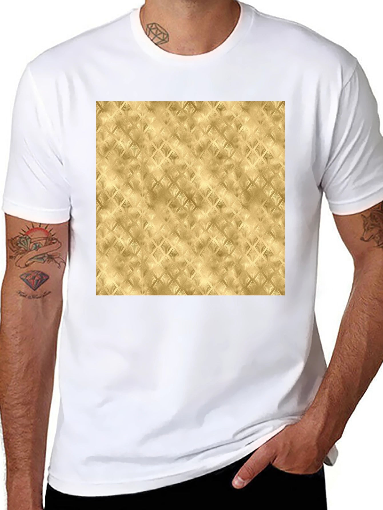 Stylish Gold Pattern Tee