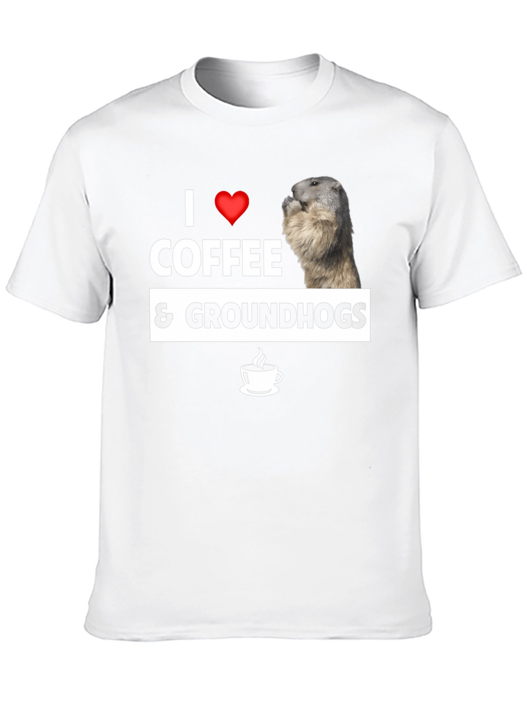 I Love Coffee & Groundhogs Black Graphic Tee
