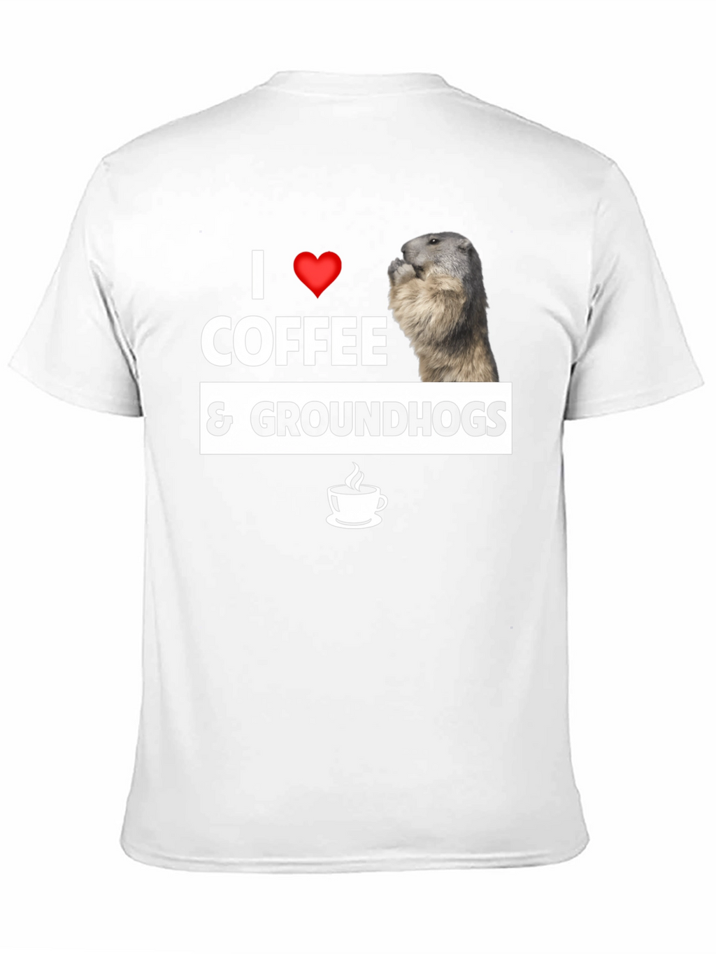 I Love Coffee & Groundhogs Black Graphic Tee