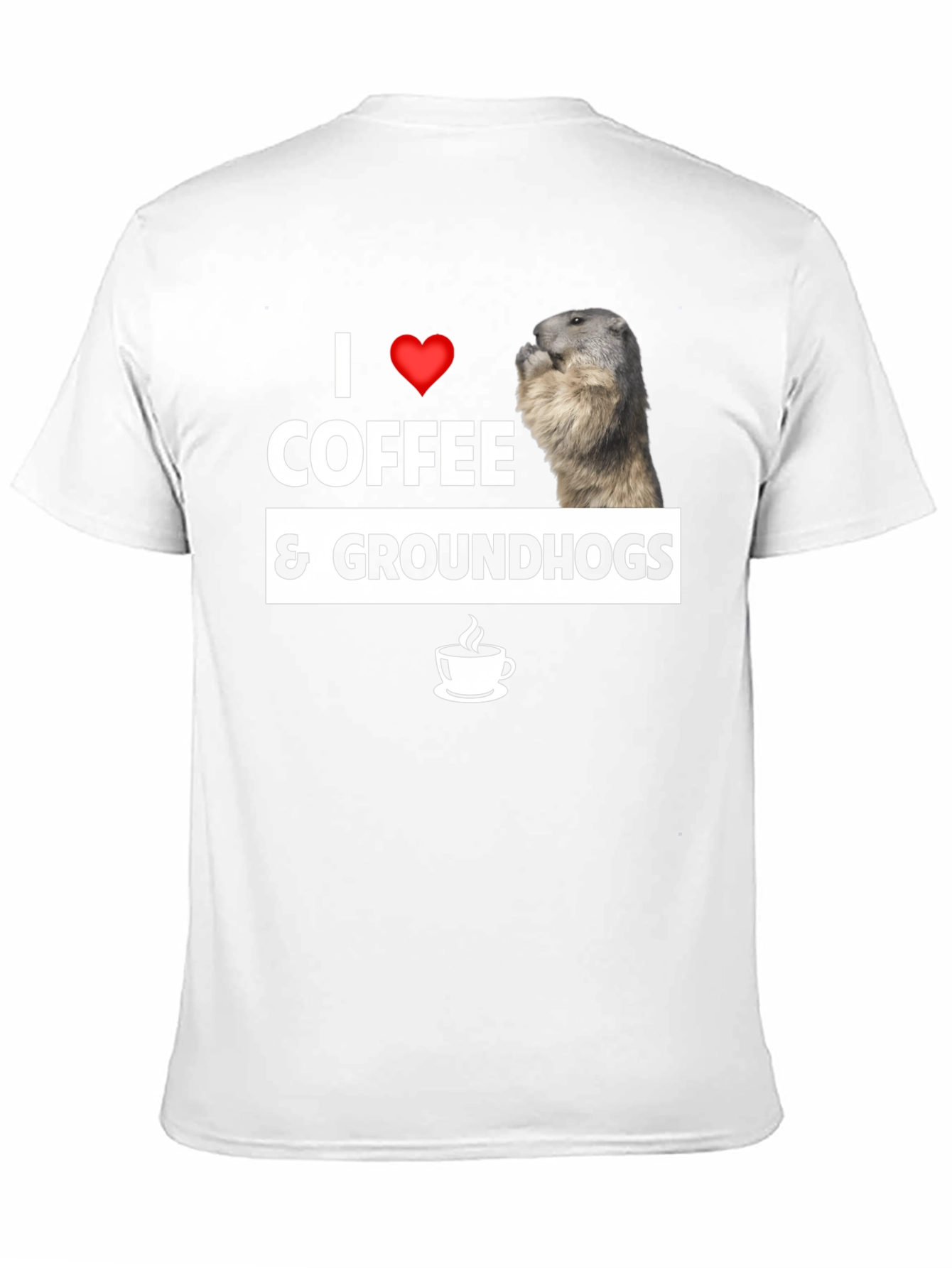I Love Coffee & Groundhogs Black Graphic Tee