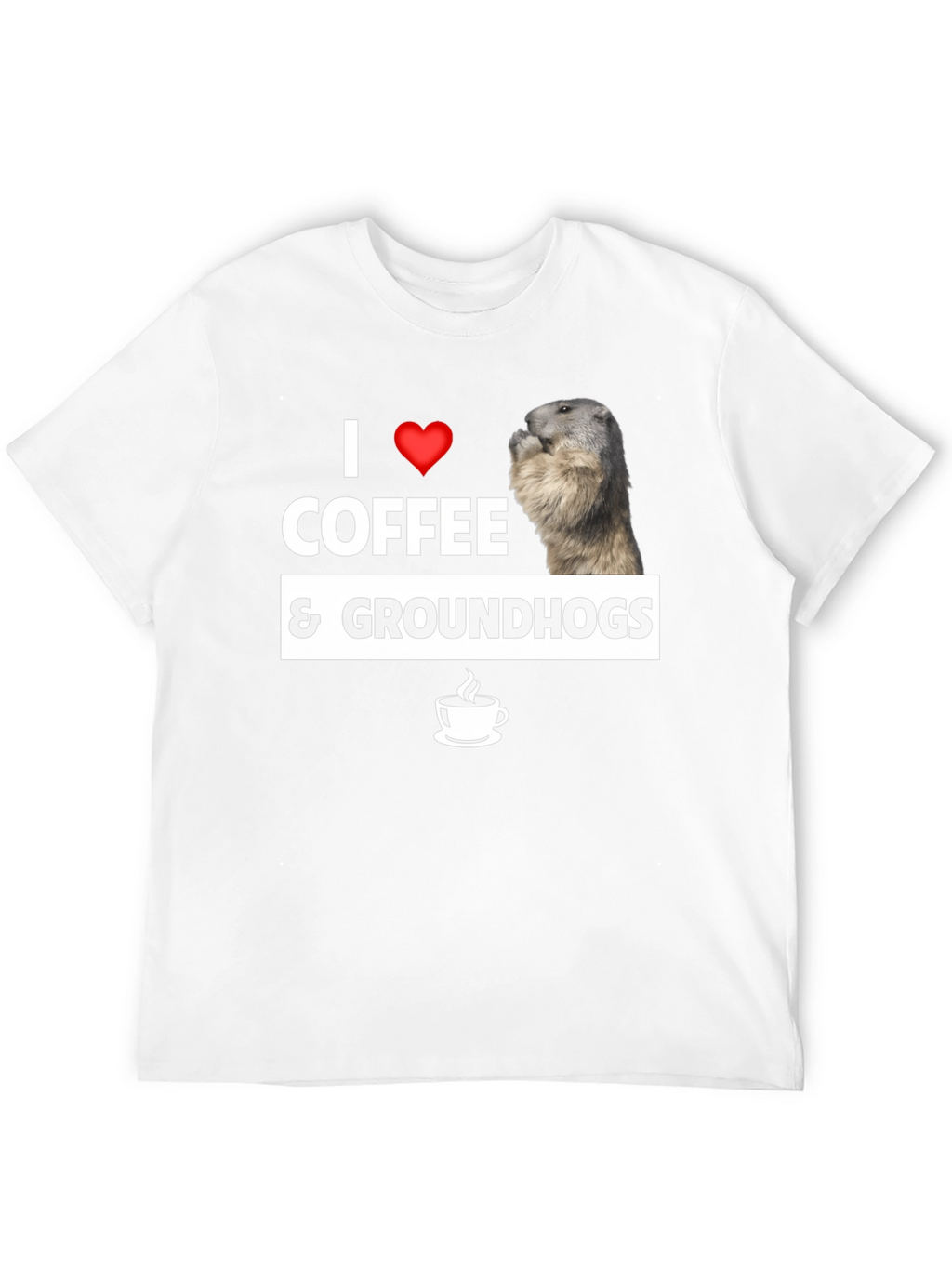I Love Coffee & Groundhogs Black Graphic Tee