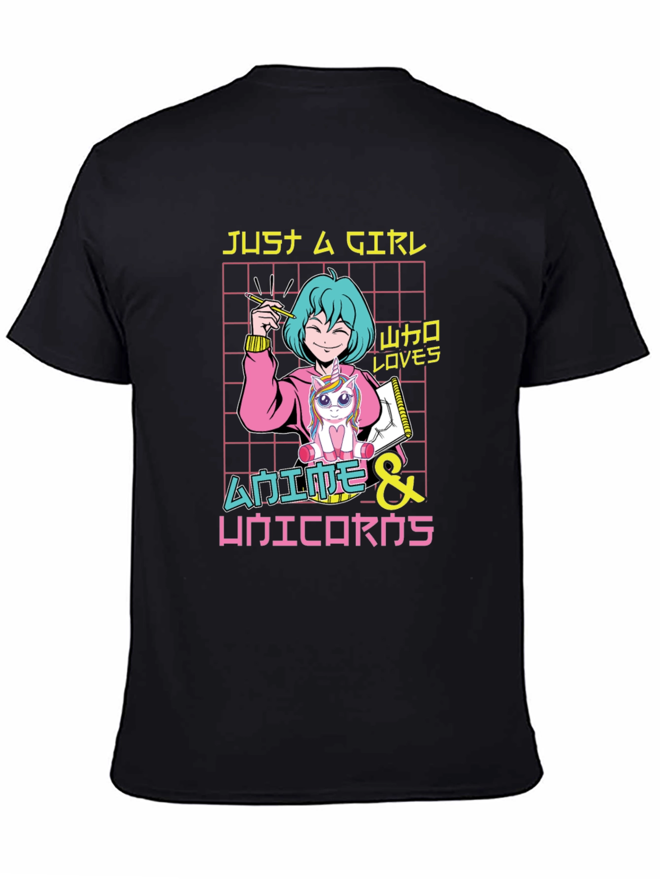 Anime & Unicorns Graphic T-Shirt - Just a Girl Who Loves Anime