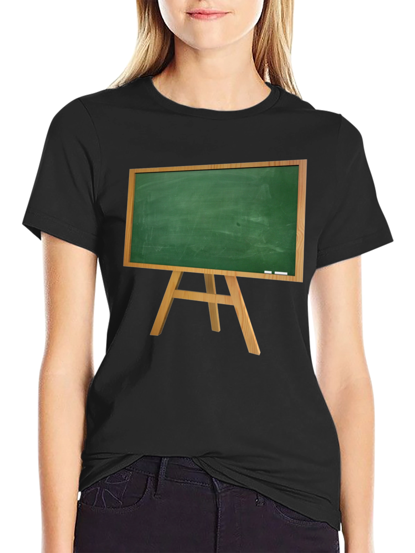 Novelty Chalkboard Graphic Tee - Black