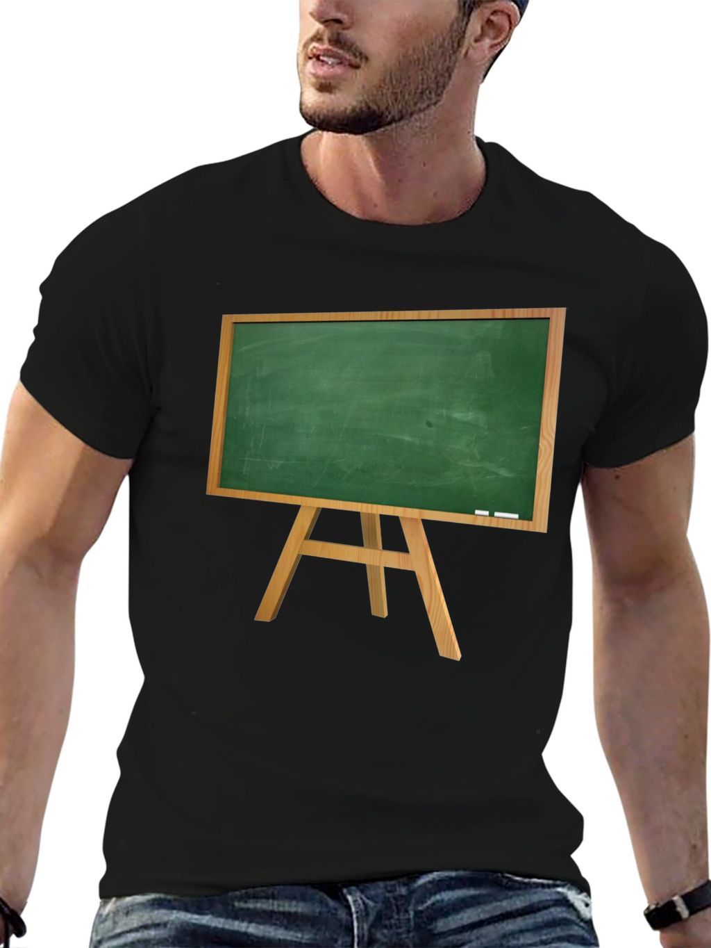 Novelty Chalkboard Graphic Tee - Black
